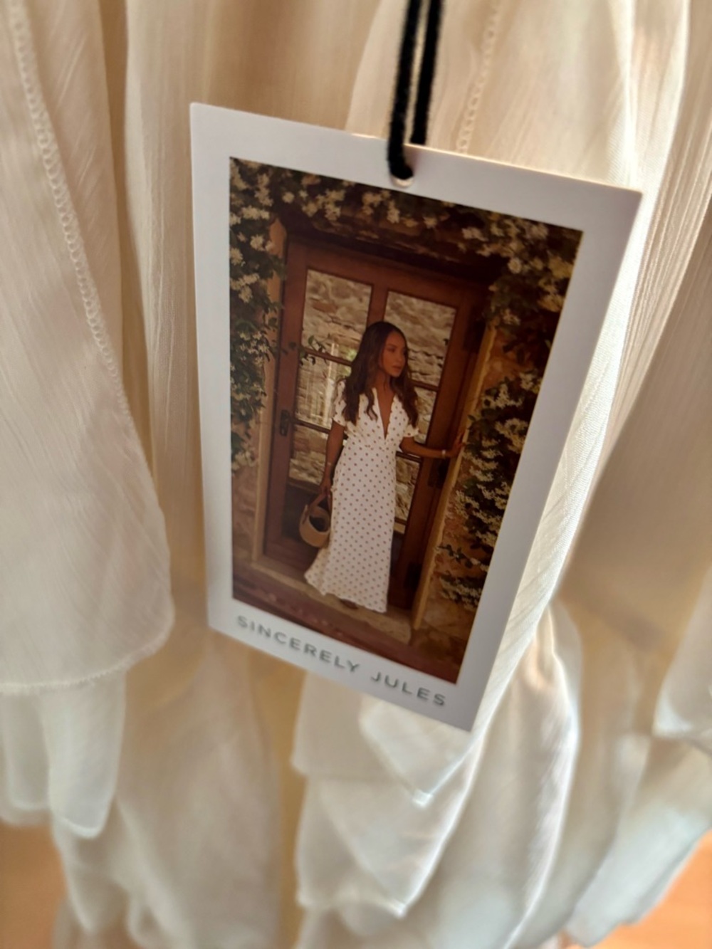 NWT Sincerely Jules Cream Ruffled Tiered Chiffon Midi Skirt - S - Picture 5 of 7